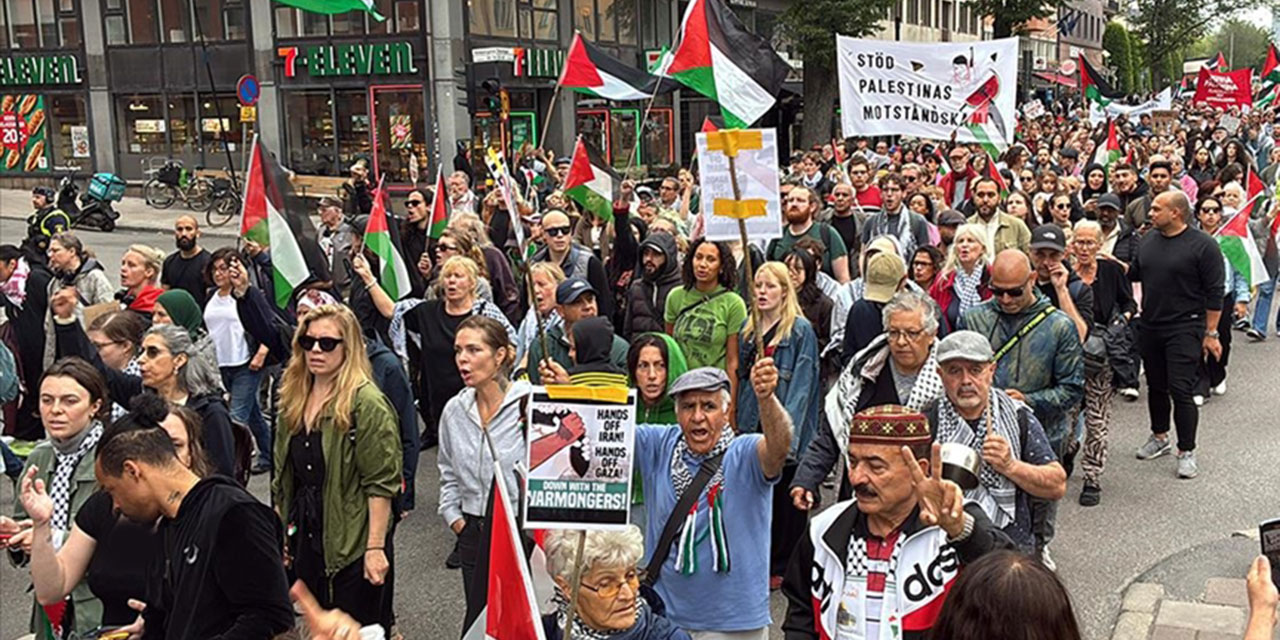 Stockholm ve Viyana'da israile lanet Filistin'e destek gösterileri