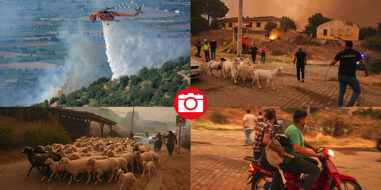 Ödemiş'teki orman yangınında el birliği ile müdahale edildi