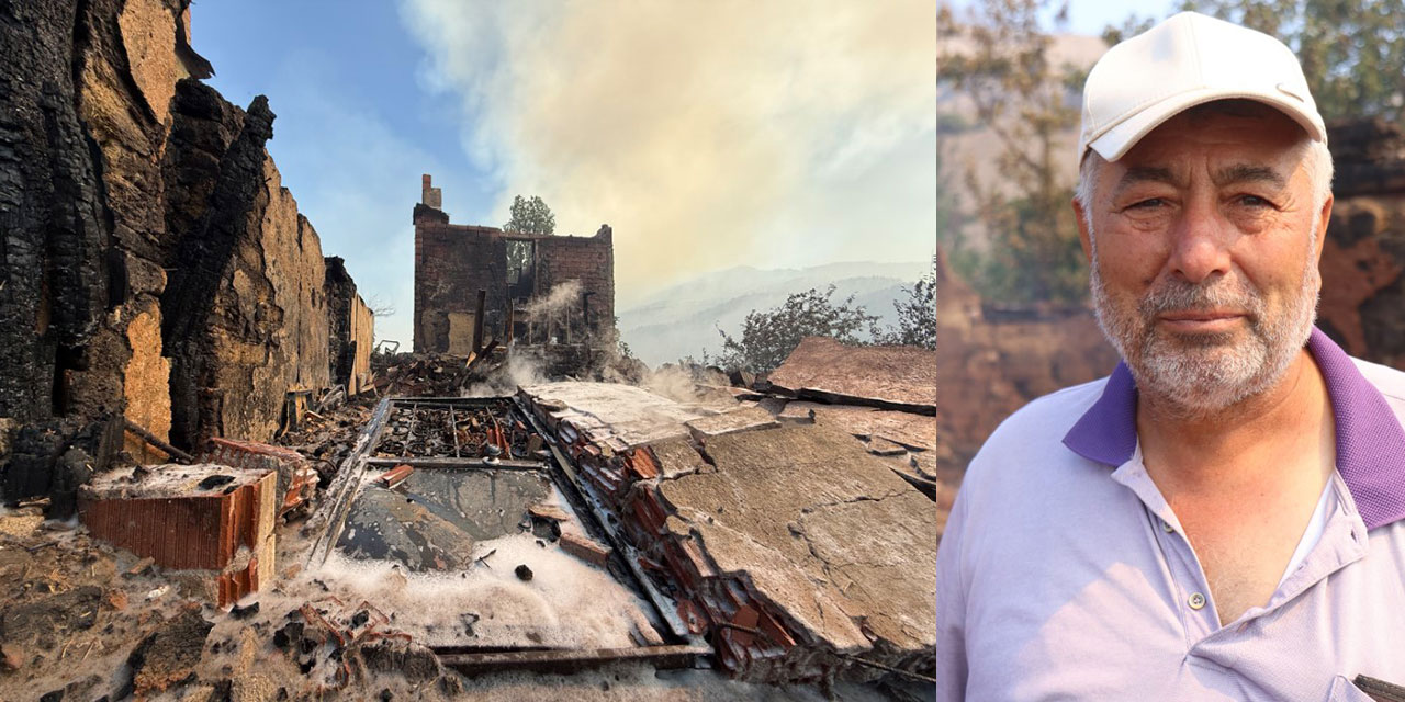 Orman yangını ile evi kül oldu: Allah'ın takdiri!