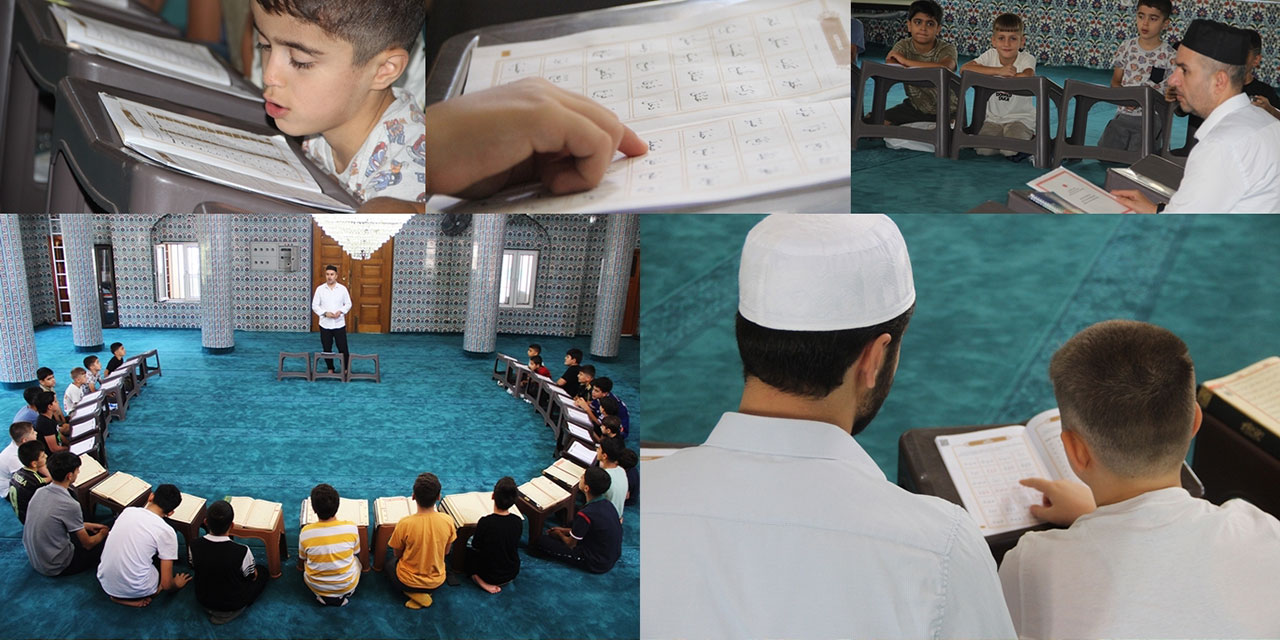 Camiye gelen çocuklar mutlu: İyi ki yaz Kur'an kursu açılmış