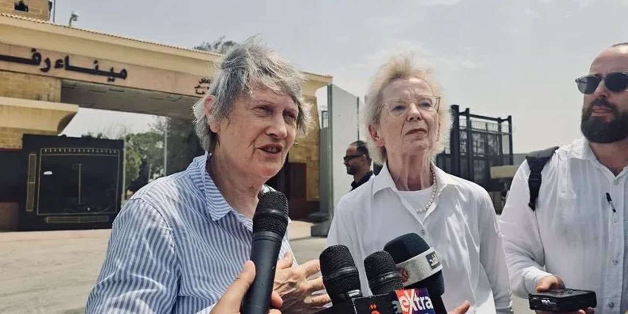 Biri 81, diğeri 75 yaşında! Refah Kapısı’nda buluşup soykırıma karşı konuştular