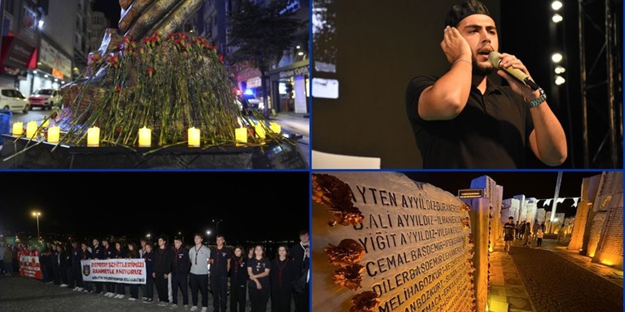 Marmara Depremi'nin 26'ncı yıl dönümünde şehitler için saat 03.02'de sela okundu