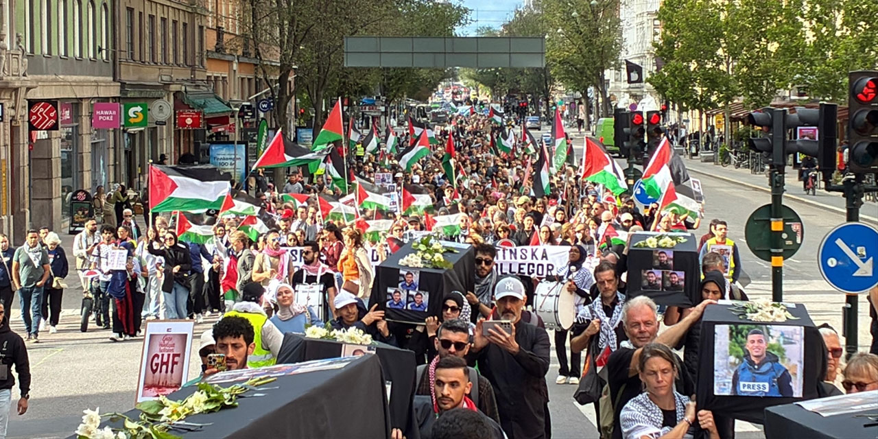 İsveçlilerin israile nefret Gazze'ye destek yürüyüşleri devam ediyor