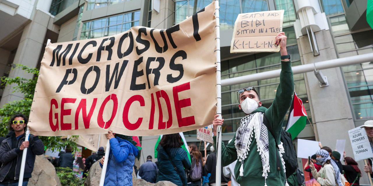 Soykırımcı israil ile işbirliği yapan Microsoft'a çalışanlarından protesto