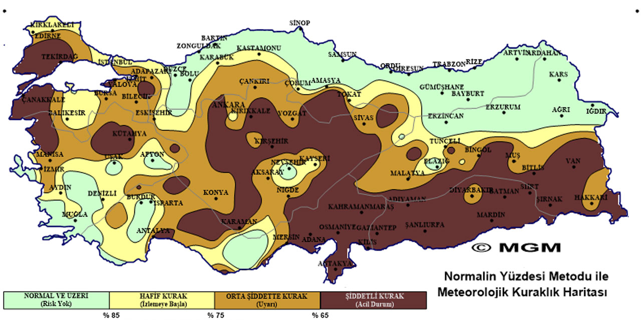 Endişelendiren kuraklık haritası: Duaya devam