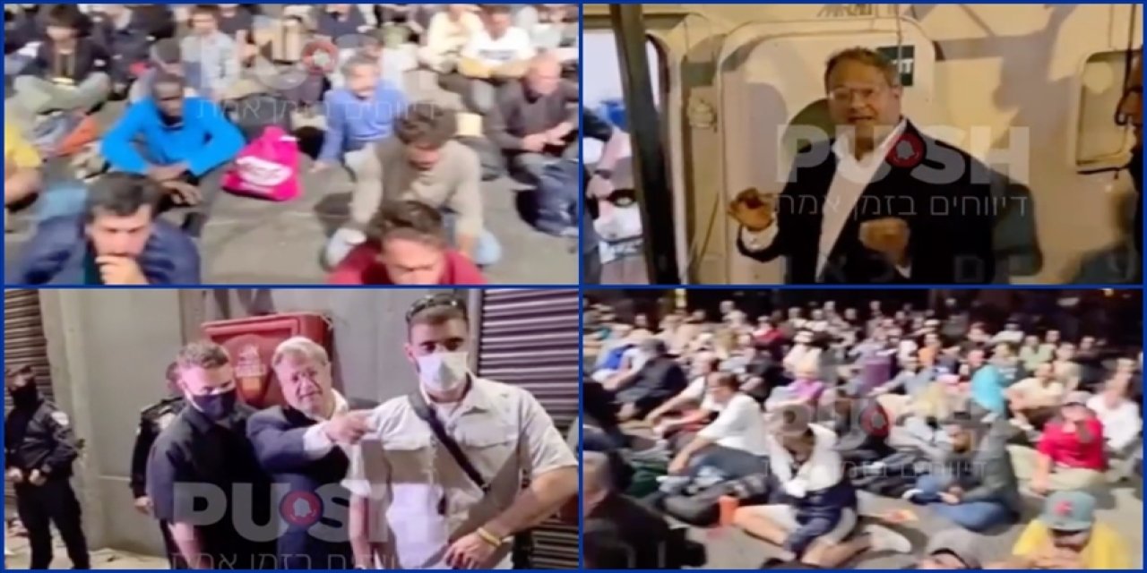 Sumud Filosu aktivistleri, israilin katil bakanına 'Özgür Filistin' sloganıyla karşılık verdi