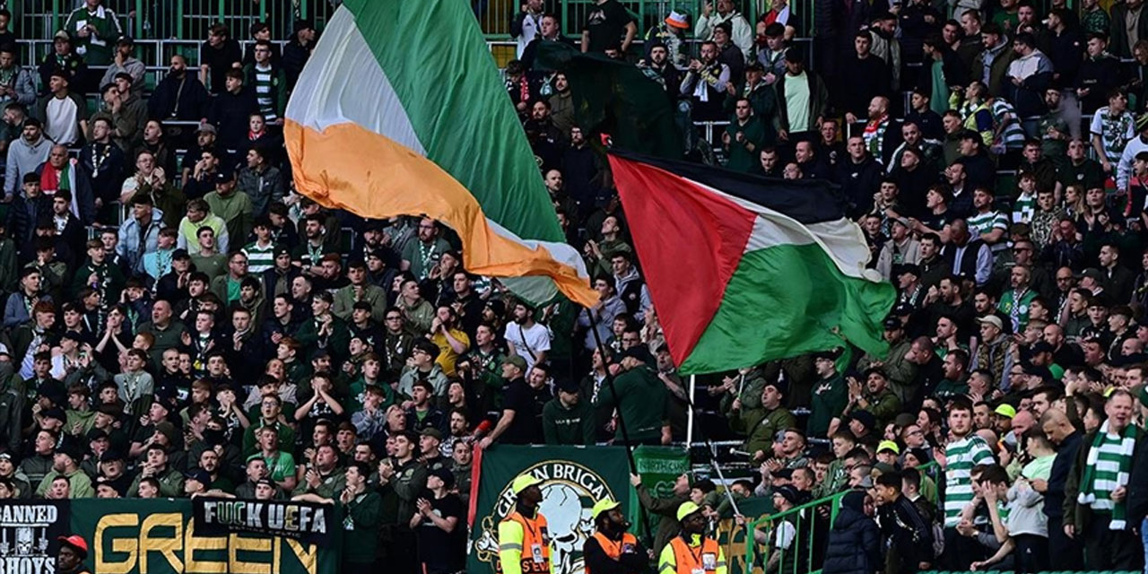 Celtic taraftarları katilleri protesto etti: israili hemen atın!