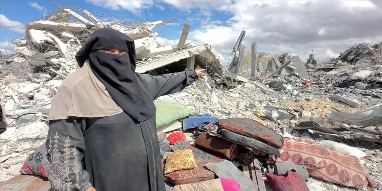 Yıkılan evine dönen Gazzeli Ummu Kusay: Kış geliyor, başımızı sokacak bir yer bile yok