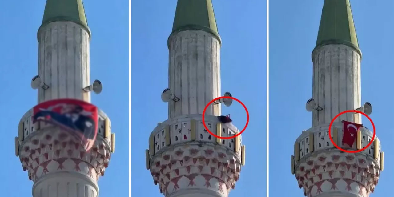 Bu kadarı da fazla artık: Minareye Atatürk'ün resmini astılar!