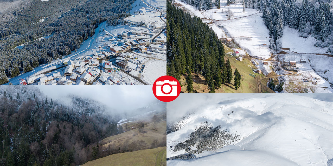 Kümbet Yaylası’nda yeşilden beyaza mevsim geçişi