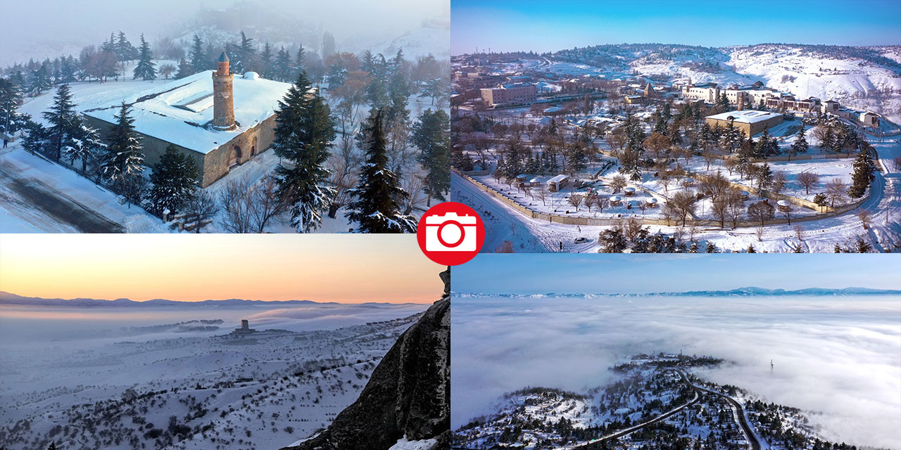 Beyaz rahmet, 4 bin 500 yıllık Harput Kalesi'ne çok yakıştı