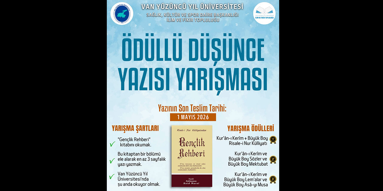 Van Üniversitesi'nde Gençlik Rehberi ile yazı yarışması düzenleniyor
