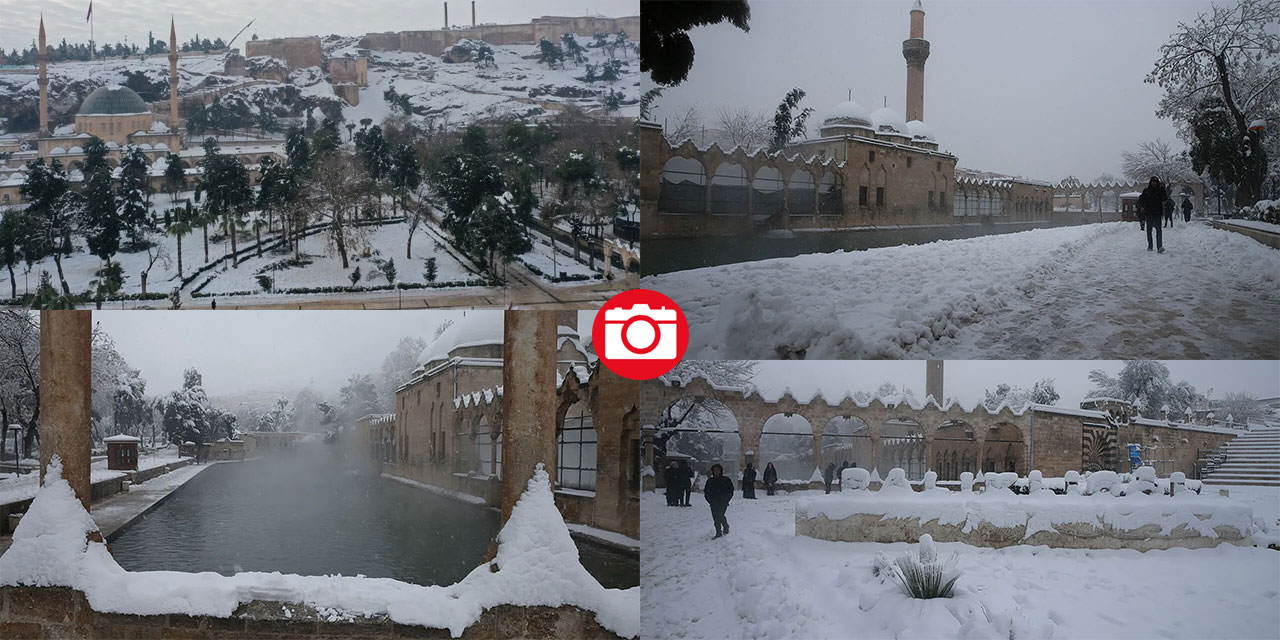 Balıklıgöl’de nadir görülen, 'beyaz rahmet kar' manzaraları