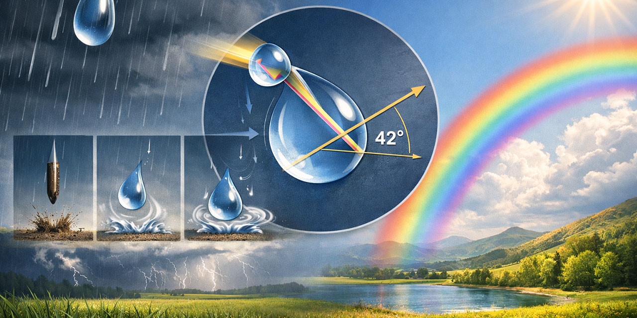 Yağmurun Matematiği: Niye mermi gibi düşmez? Gökkuşağı niye 42 derece?