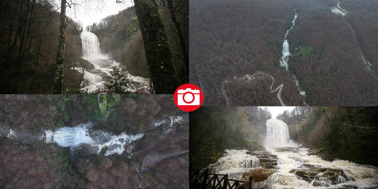 Suuçtu Şelalesi bahar yağışlarıyla coştu