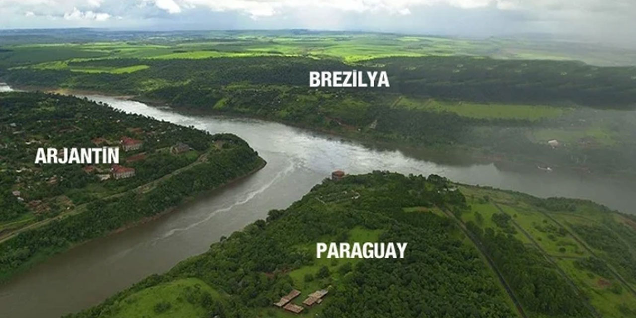 Parana Nehri, 3 ülkeyi birbirinden ayırıyor
