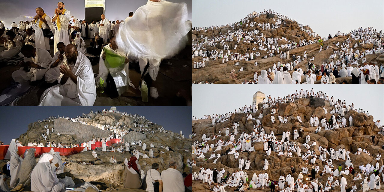 Hacı adayları vakfe için Arafat'ta