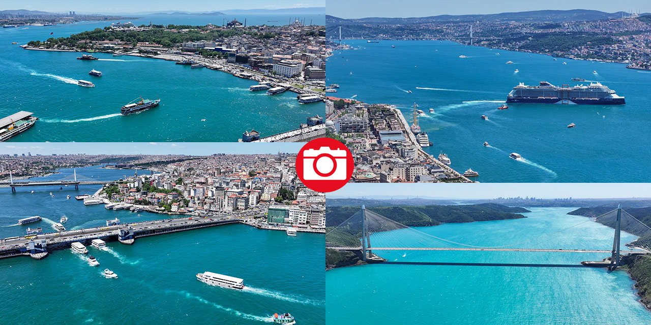 İstanbul Boğazı'nın turkuaz görüntüsü görenleri mest ediyor
