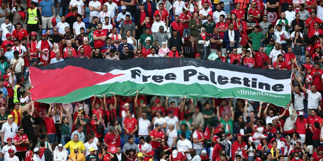 Taraftarlar Dünya Kupası'nda Filistin'i unutmadı, israili lanetledi