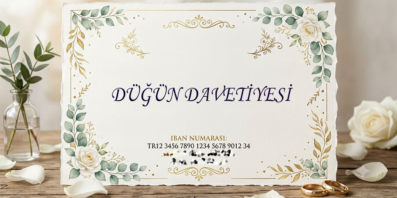 Geldiğimiz nokta: İBAN’lı Düğün Davetiyeleri!