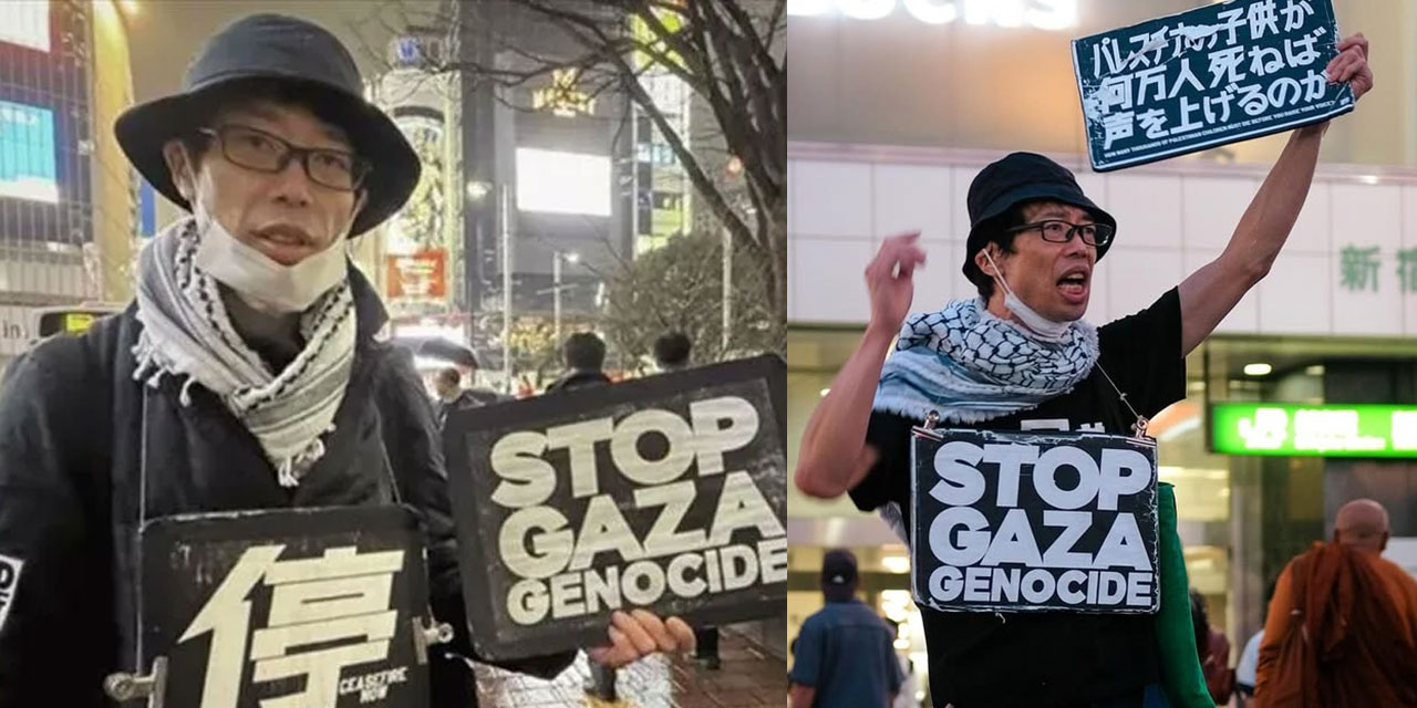 Japon aktivist Gazze için 3 yıldır tek başına eylem yapıyor