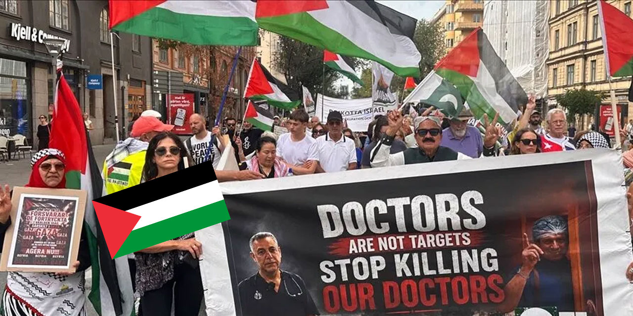 İsveç'te katil israilin Gazze ve Lübnan'a yönelik saldırıları protesto edildi