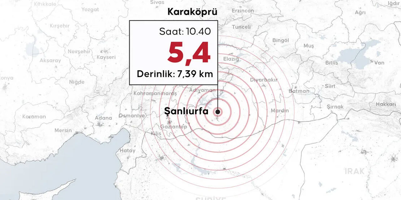 Şanlıurfa'da 5,4 büyüklüğünde deprem