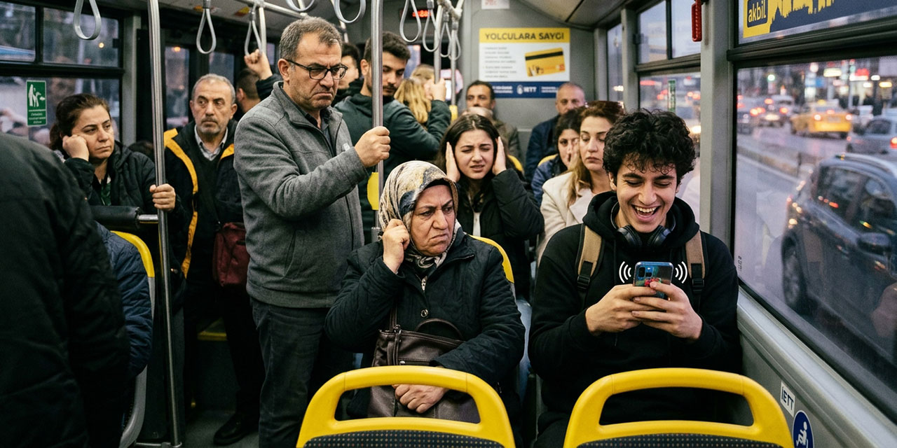 Otobüste yüksek sesle müzik dinleyene, video izleyene para cezası