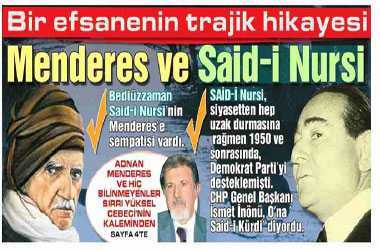 Menderes'ten Said Nursi'ye selam