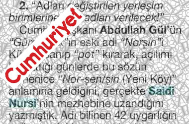 'Saidi Nursi'nin mezhebi'ymiş!