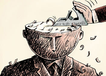 Beyni zımparalayan el-Karikatür