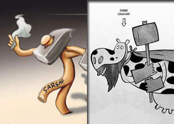 Balyozlu darbeyi böyle çizdiler-Karikatür