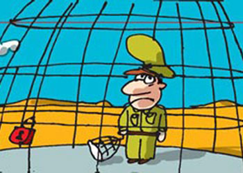 Bir kafesçi var kafesin içinde-Karikatür