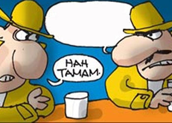 Yumruk planı devreye girer-Karikatür