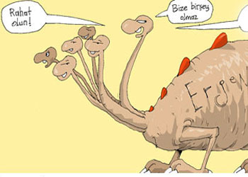 Ergenekon canavarı ona güveniyor-Karikatür