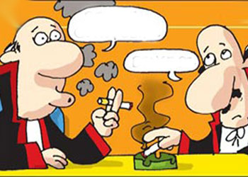 A. Mahkemesi sigarayı görüşür-Karikatür