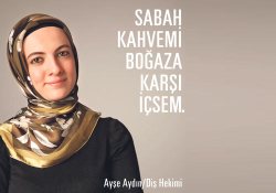 Gayrimenkul reklamında başörtülü bir kadın
