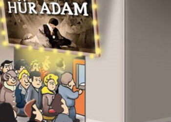 Hür Adam'ı izleyen Hür Adam'lar-Karikatür