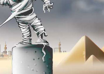 Mısır'ın modern mumyası devriliyor-Karikatür