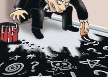 Diktatör eliyle köşeye sıkışır-Karikatür