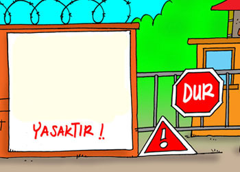 Kışlada göz üstüne kaş yasak-Karikatür