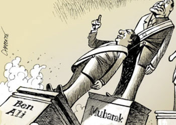 Diktatörler bir bir devrilir-Karikatür