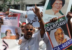 Sri Lanka'da Kaddafi'ye destek gösterisi