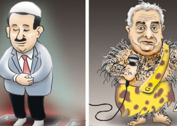 Namaz kılan ve namaza kıl olan-Karikatür