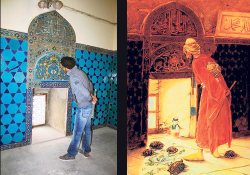 Kaplumbağa Terbiyecisi'ni Yeşil Cami'de çizmiş