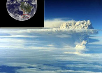 Puyehue yanardağı uzaydan da görünüyor