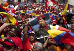Venezuela'da Chavez'e destek gösterisi