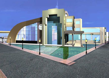 Secde eden insan görüntüsünde cami