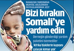 Biz açlıktan ölmeyiz, Somali'ye götürün