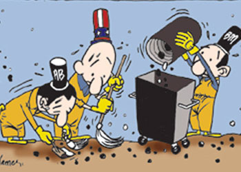 İsrail'i aklama ekibi iş başında-Karikatür